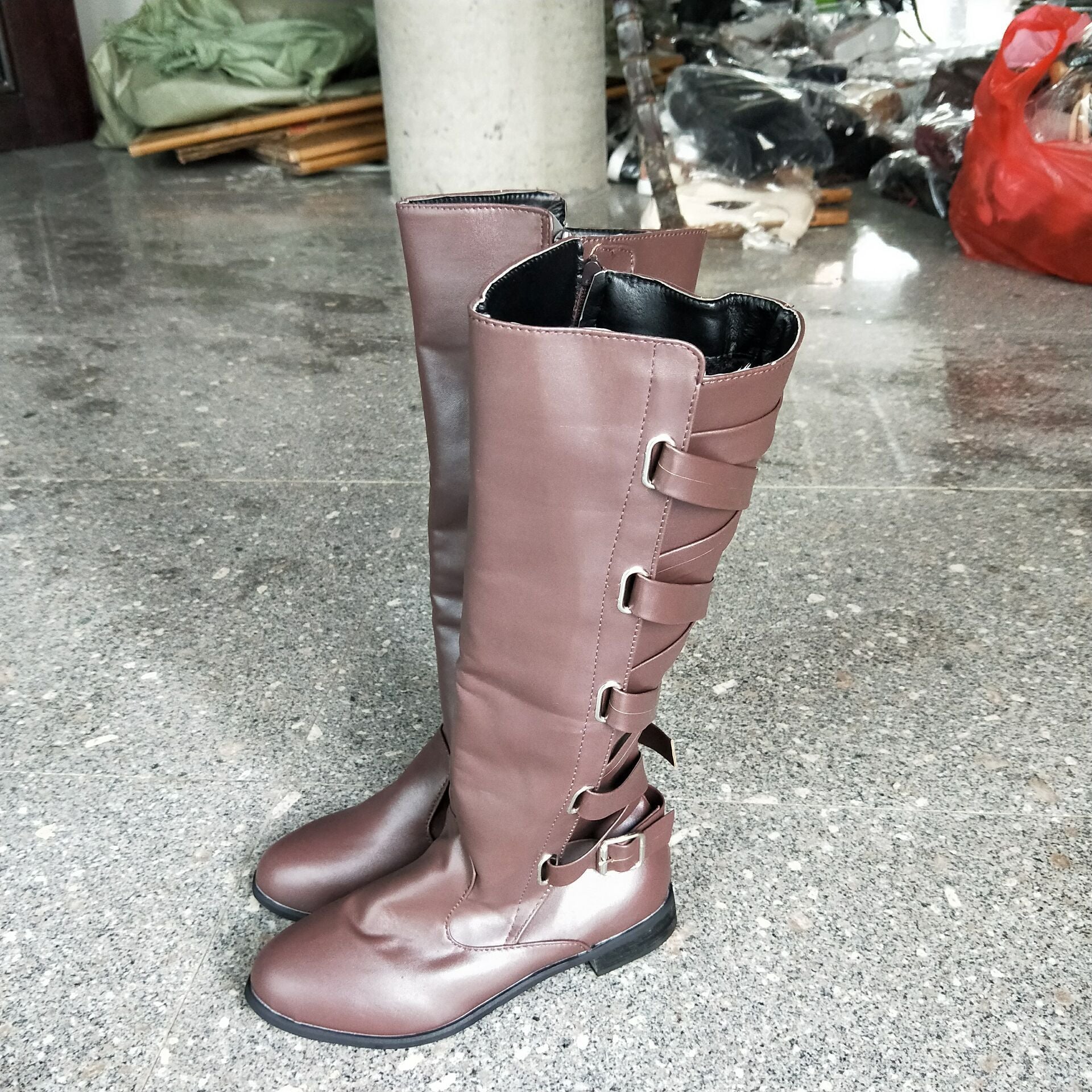 Women's Lace-Up Rider Boots – Low Block Heel