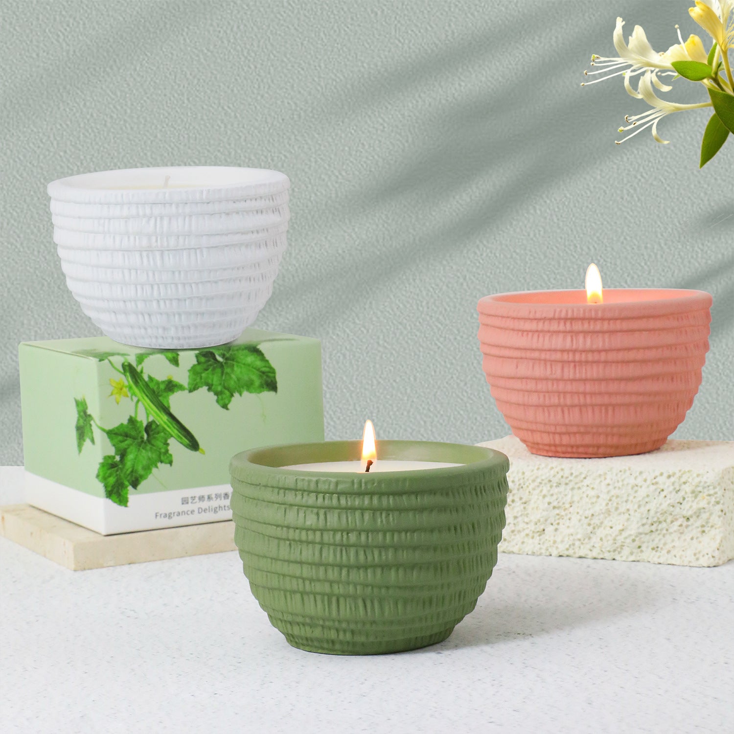 1 00g Smokeless Scented Aromatic Candles Cement Cup Natural Soy Wax Scented Candles With Essential Oils Wedding Decorative Candle