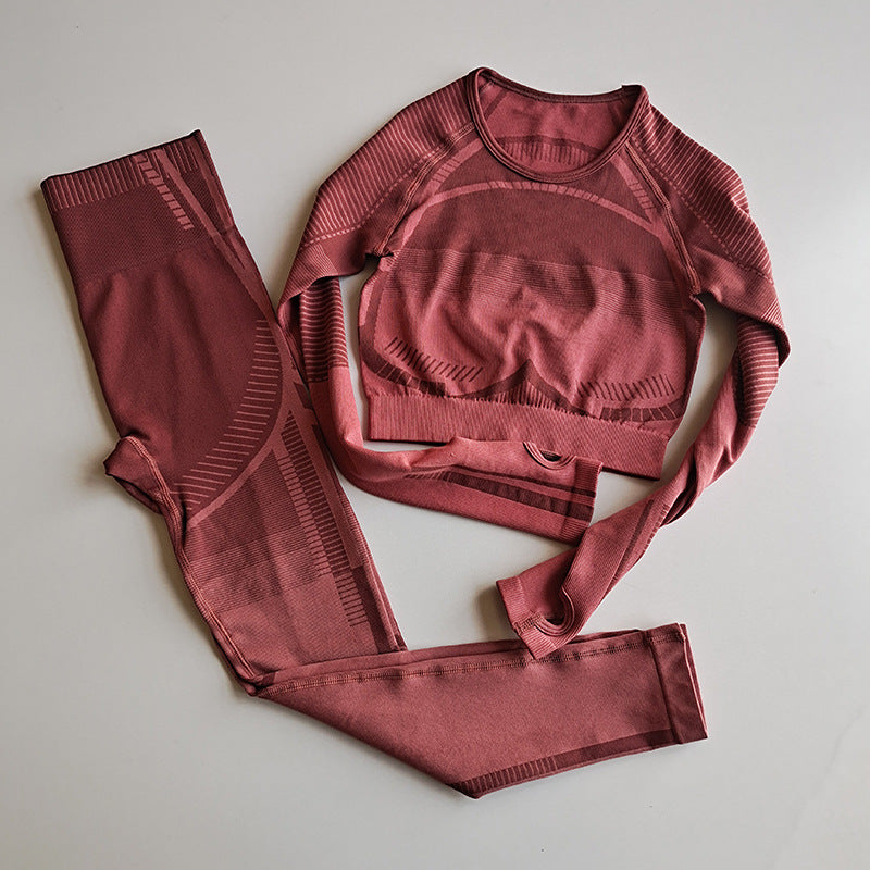 Women's Striped Tight Gym & Sports Set
