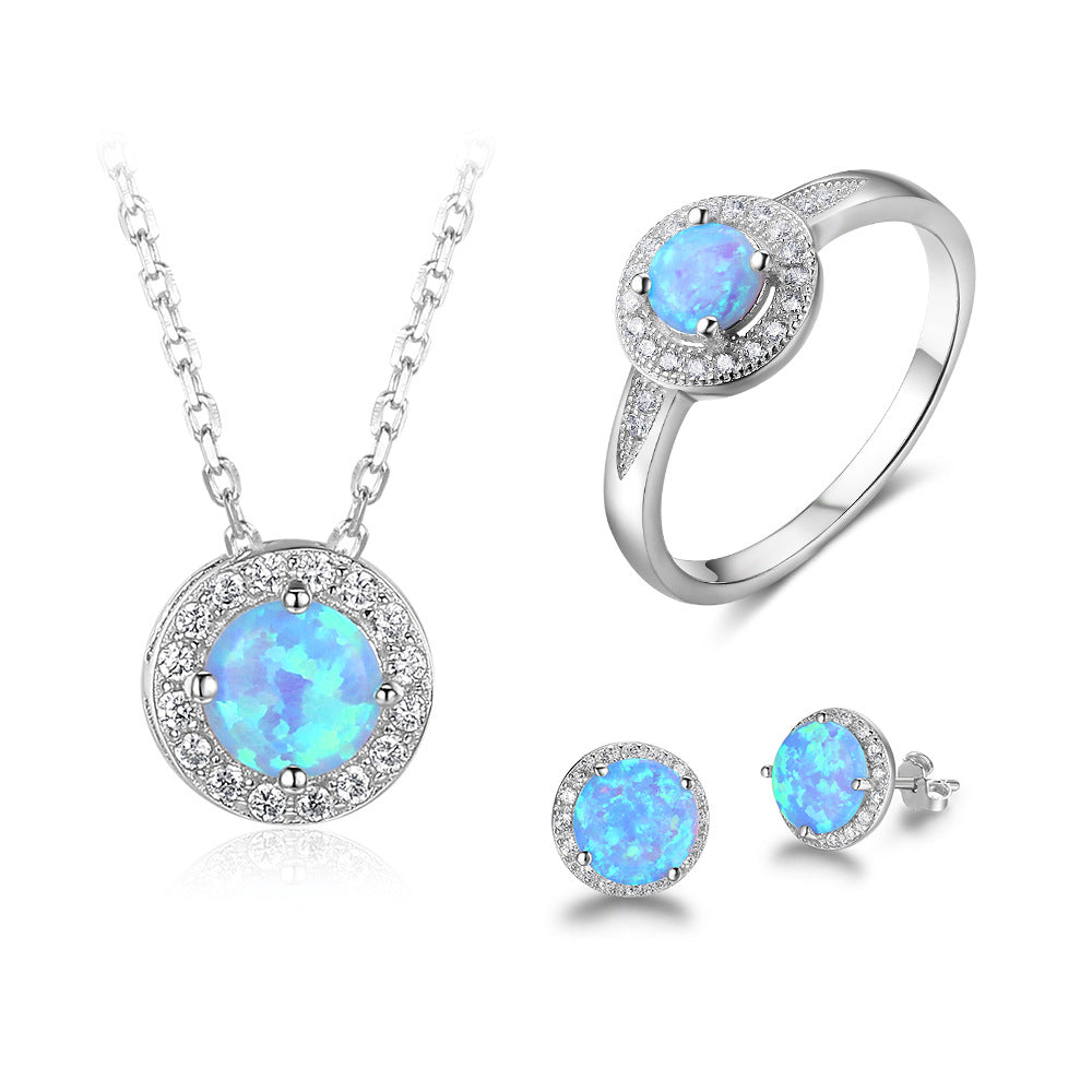 Women's 925 Sterling Silver Gemstone Jewelry Set