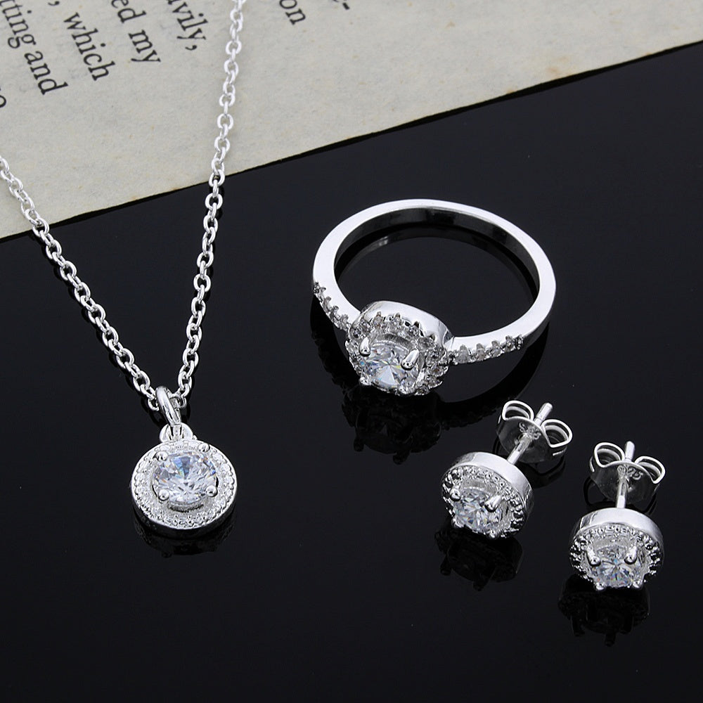 Women's Zircon Apple Ring & Necklace Set