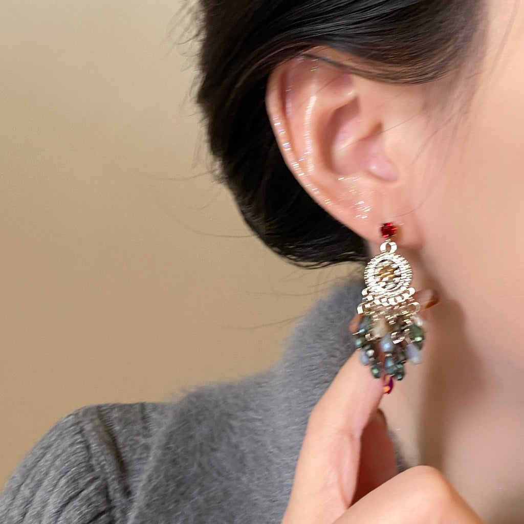 Women's Bohemian Zircon Tassel Earrings