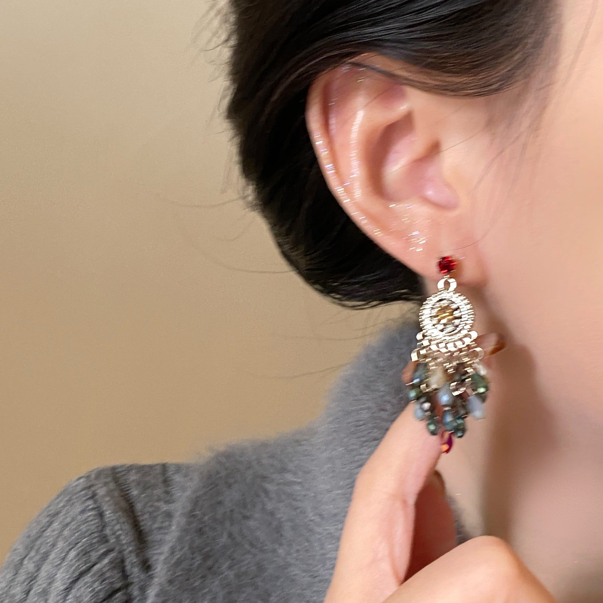 Women's Bohemian Zircon Tassel Earrings