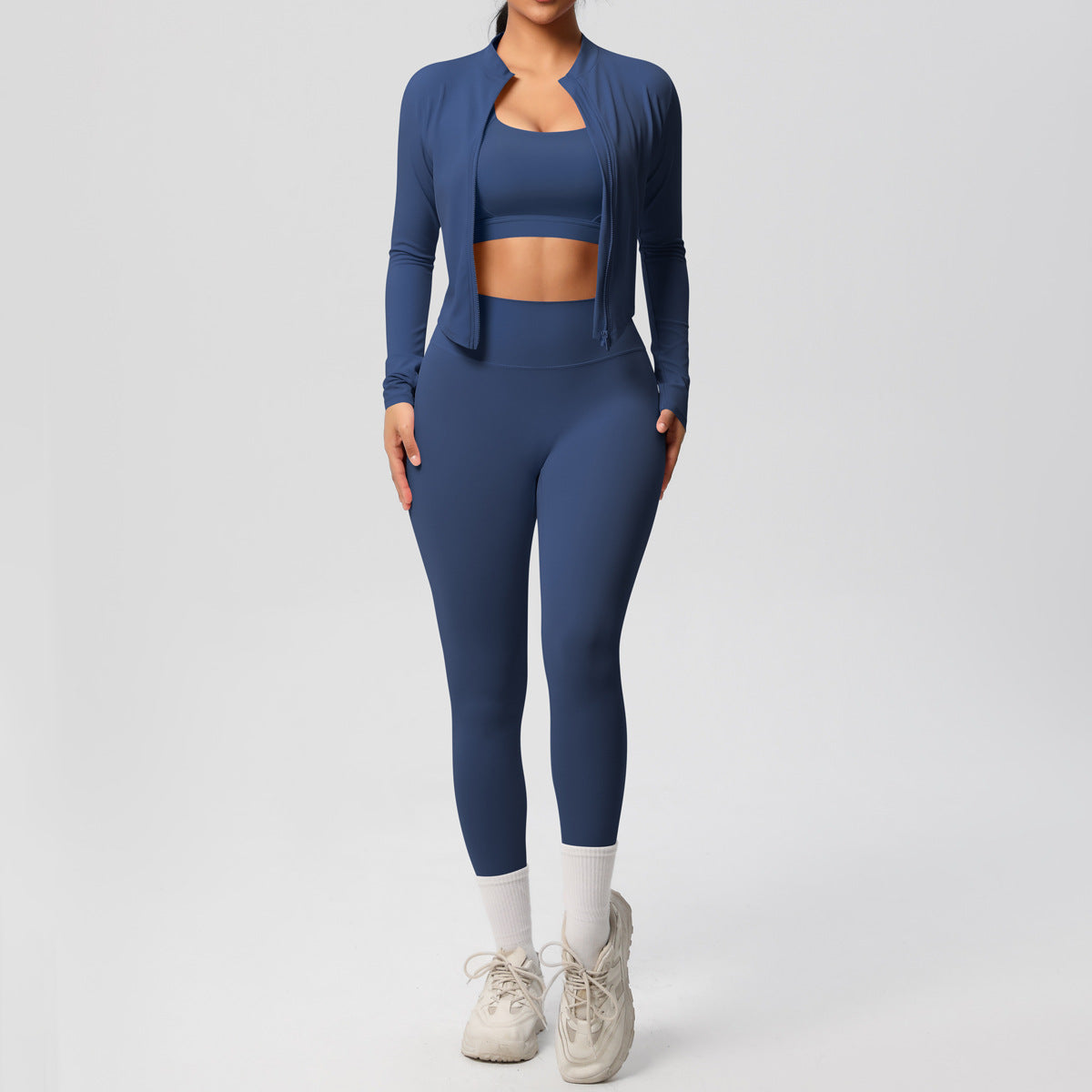 Women's 3-Piece Yoga Set – Vest, Bra & Jacket