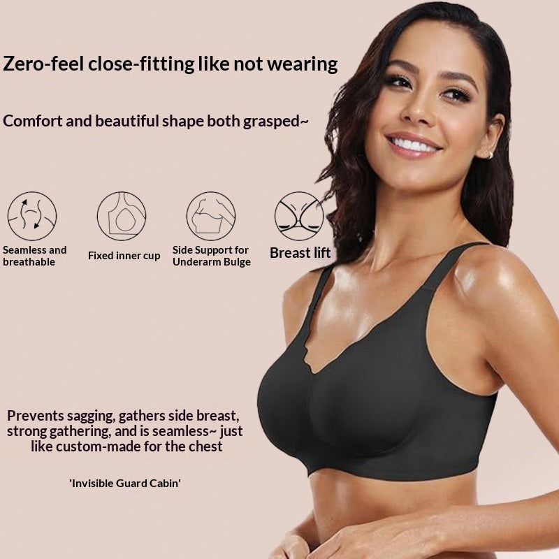 Women's Plus-Size Seamless Wavy-Edge Bra