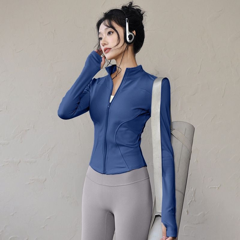 Women's Gradient Zip-Up Tight Long-Sleeve Yoga Jacket