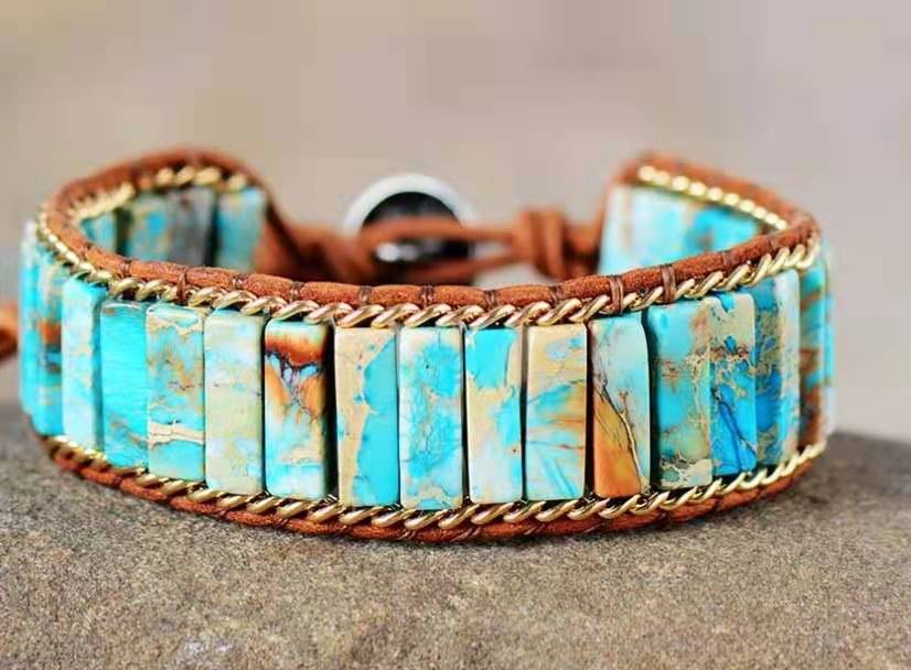 Women's Bohemian Imperial Stone Square Woven Bracelet