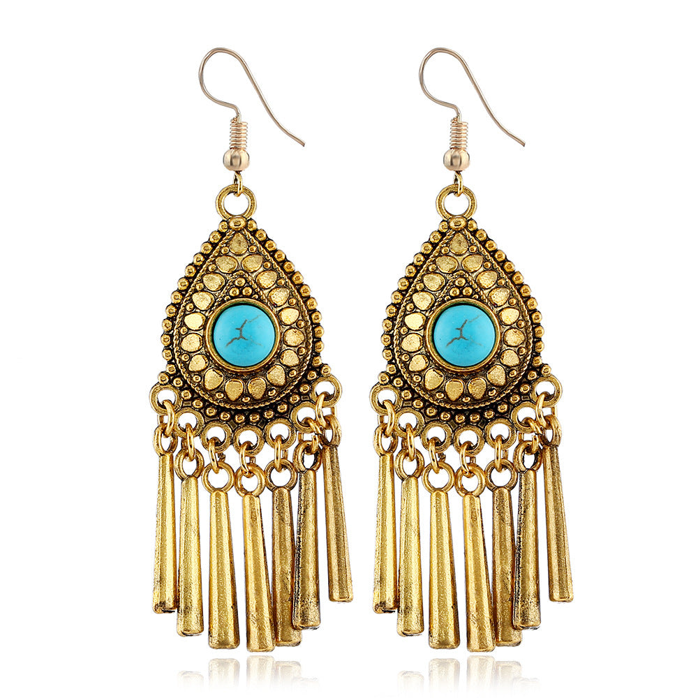 Women's Retro Bohemian Water-Drop Earrings