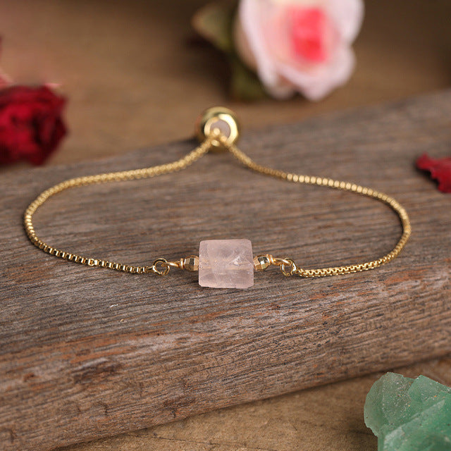Women's Adjustable Prismatic Stone Chain Bracelet