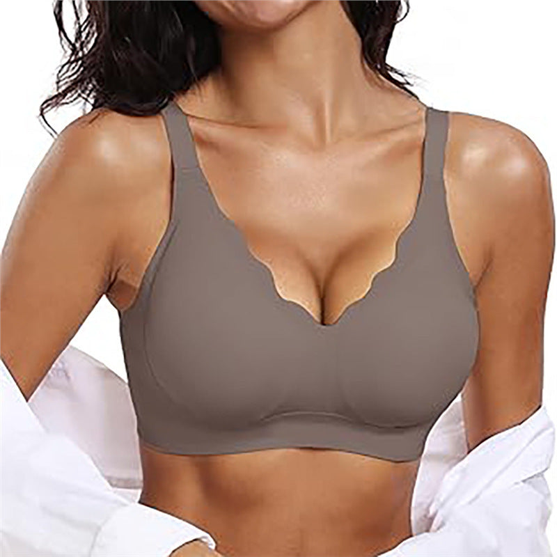 Women's Plus-Size Seamless Wavy-Edge Bra