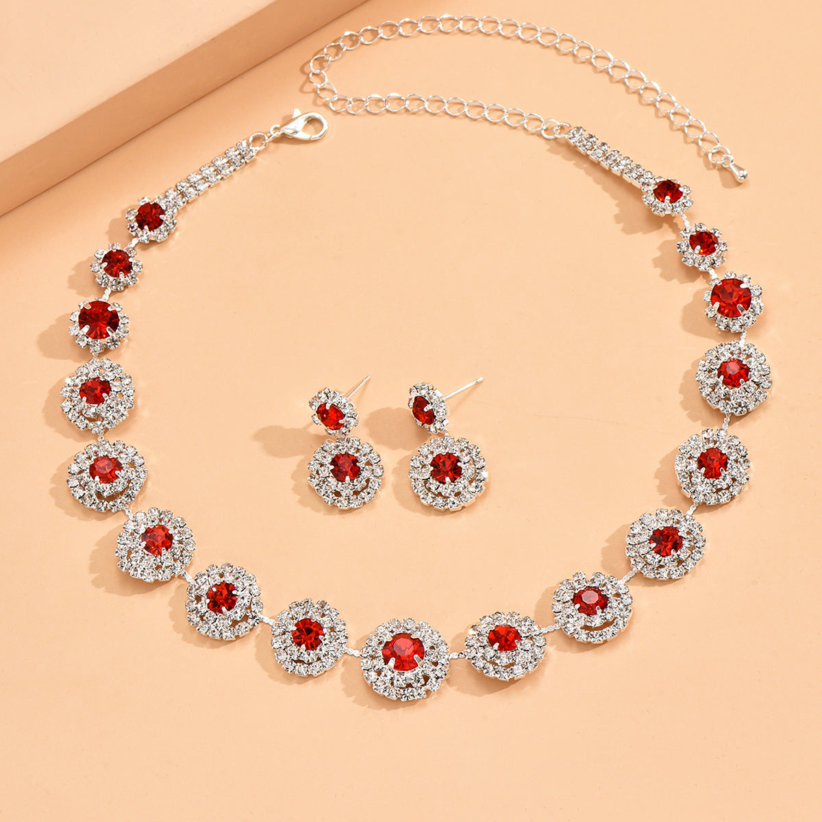 Women's Luxury Rhinestone Necklace & Earring Set
