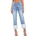 Women's High-Waist Ripped Cropped Jeans