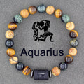 Zodiac Constellation Natural Stone Pendant Bracelet