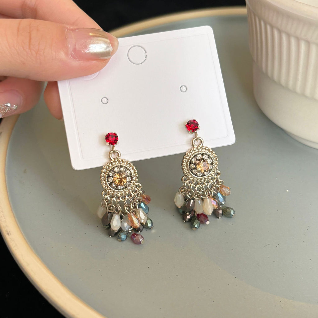 Women's Bohemian Zircon Tassel Earrings