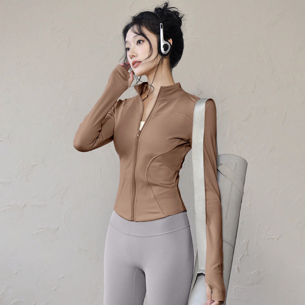 Women's Gradient Zip-Up Tight Long-Sleeve Yoga Jacket