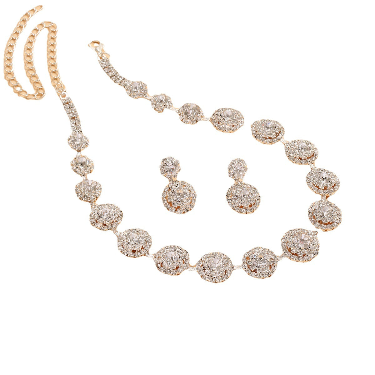 Women's Luxury Rhinestone Necklace & Earring Set