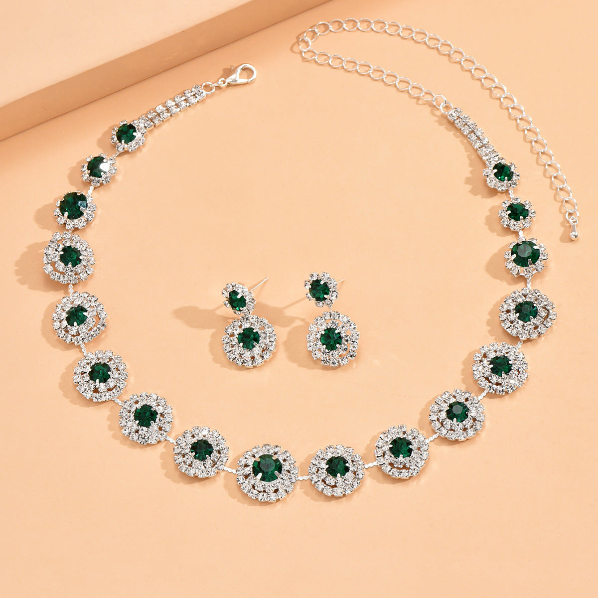 Women's Luxury Rhinestone Necklace & Earring Set