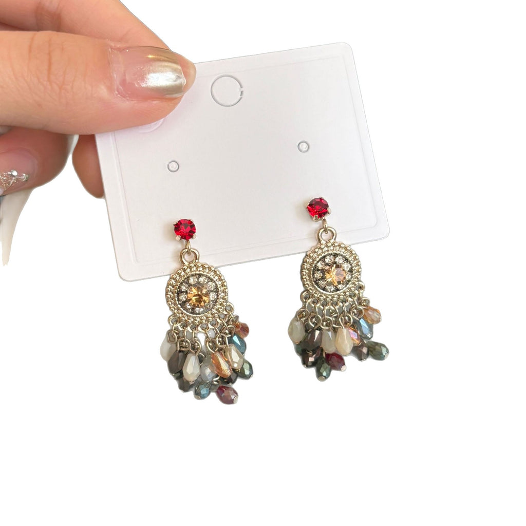 Women's Bohemian Zircon Tassel Earrings