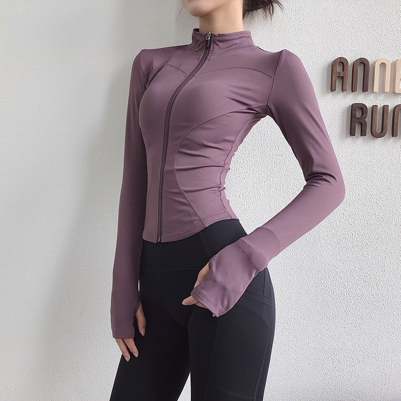 Women's Gradient Zip-Up Tight Long-Sleeve Yoga Jacket