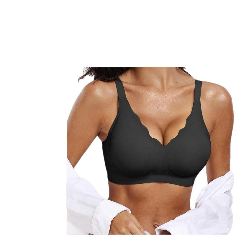 Women's Plus-Size Seamless Wavy-Edge Bra