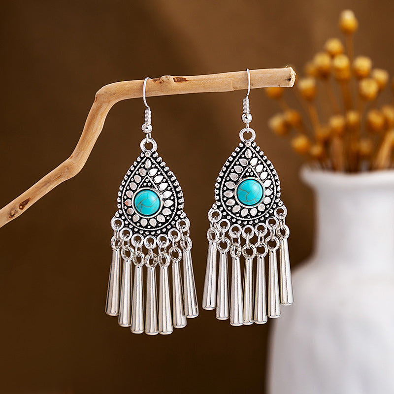 Women's Retro Bohemian Water-Drop Earrings