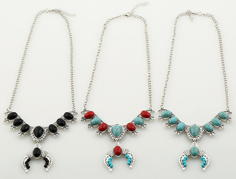 Women's Ethnic Style Turquoise Pendant Necklace