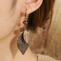 Women's Bohemian Leaf Necklace & Earring Set