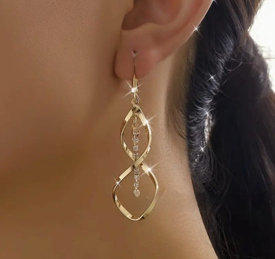 Women's Spiral Diamond Geometric Earrings